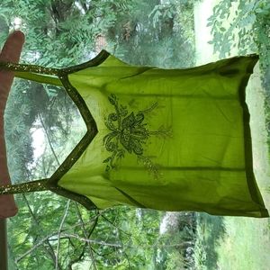 Medium Lime green beaded tank top